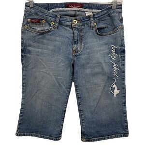 Baby Phat Vintage 1990's Y2K Retro Denim Bermuda Shorts Women's Size 11 Low Rise